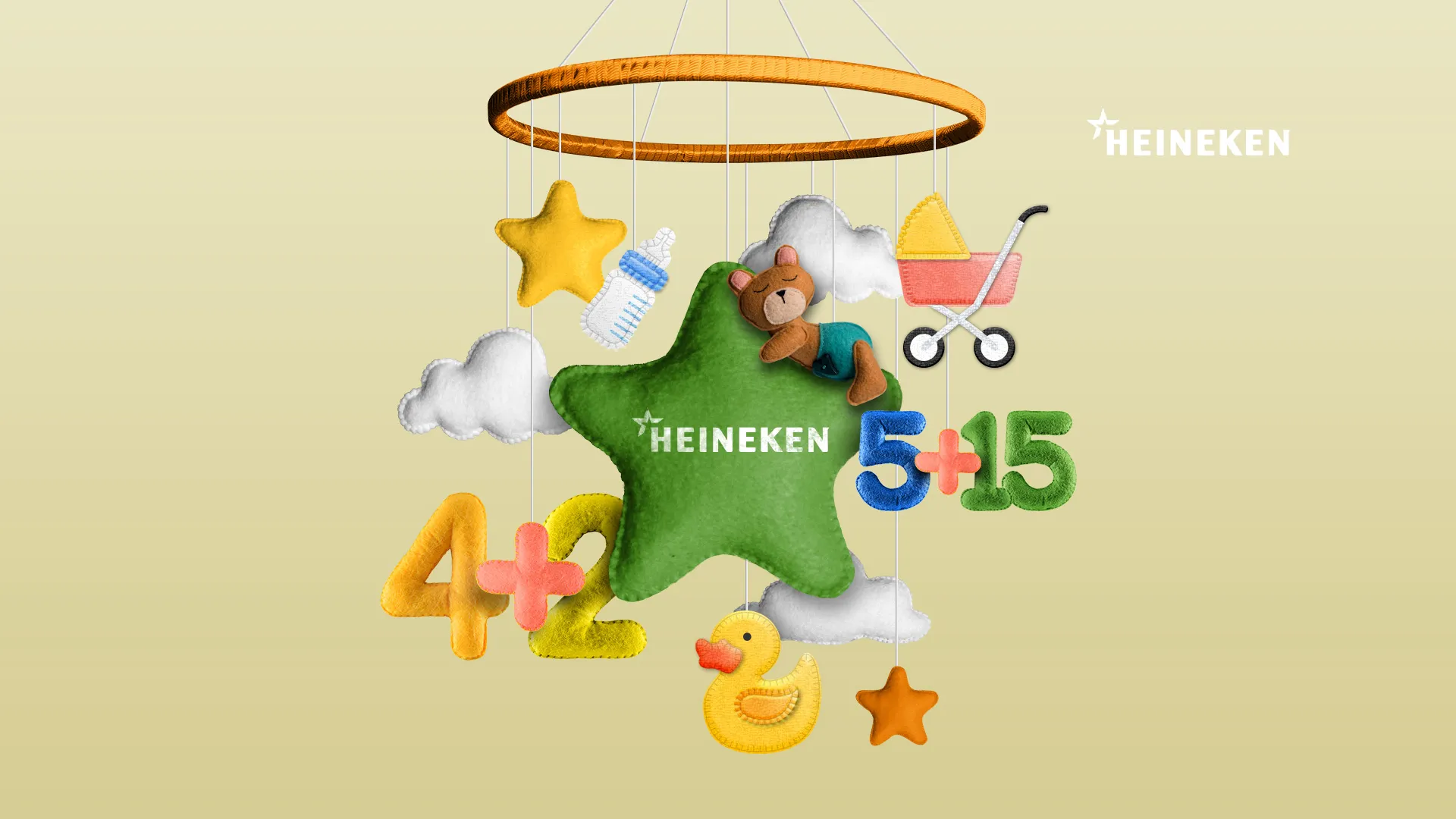 Heineken 5+15 - Móbile Infantil em Feltro